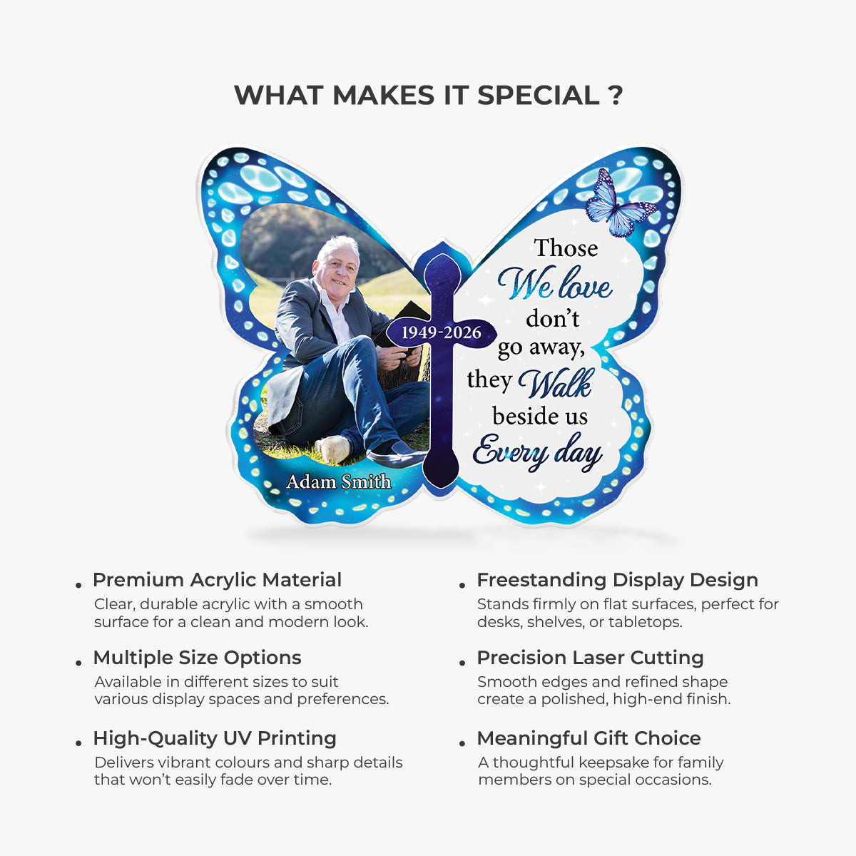 Personalised I'm Always With You Memorial Acrylic Plaque with Photo for Him/Her