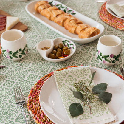 Ceramic Hand Painted Olive Branch Tumblers - Set of 2