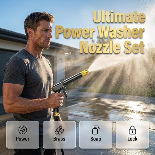 🔥 50% RABATT 💦 High-Pressure Washer Spray Nozzle Set 🧼 För kraftfull rengöring av bil, trädgård & uteplats ✨